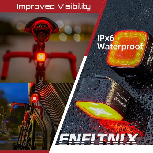 Vista 5 de CUBELITE III - Luz inteligente para bicicleta, visibilidad ultra alta, encendido/apagado automático, luz trasera LED de doble canal con detección