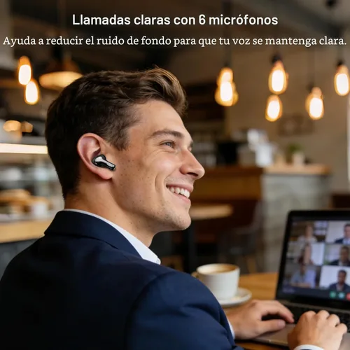 Vista 5 de TOZO Auriculares inalámbricos híbridos con cancelación activa de ruido con 6 micrófonos AI Clear Call Ear Buds 68H Playtime con pantalla LED, 32