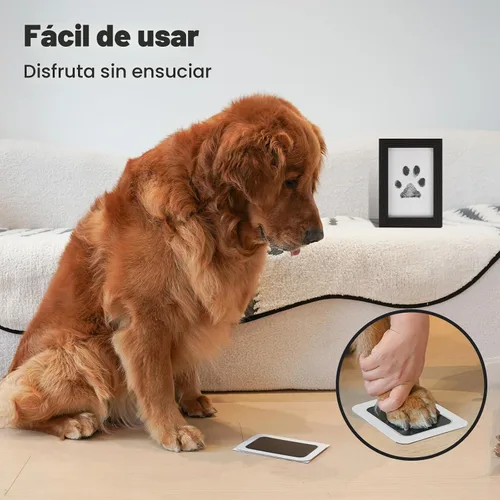 Vista 2 de Kit de huellas sin tinta para perros, gatos y bebés, kit de huellas de manos de bebé y nariz de perro de tacto limpio, kit de huellas de perro sin
