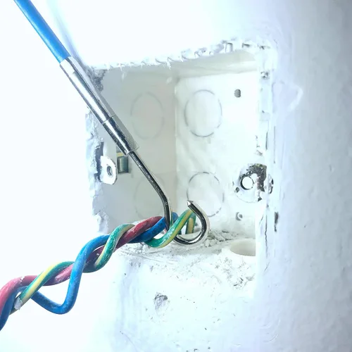 Vista 5 de Kit de cinta de pescado de fibra de vidrio, extractor de cable conectable, diámetro de 0.197 in, 33 pies, rosca de conector M4, empuje, varillas