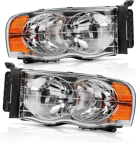 Vista 15 de AUTOSAVER88 Kit de montaje de faros compatible con Dodge Ram 1500/2006-2009 Ram 2500 3500 2006-2008 Reemplazo de lente transparente carcasa cromada