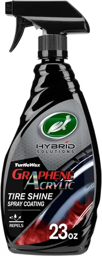 Turtle Wax Hybrid Solutions Recubrimiento en Aerosol de Brillo Acrílico de Grafeno para Neumáticos, Brillo Negro Intenso de Larga Duración, Sin