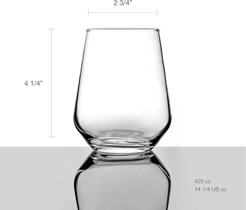 Vista 3 de Pasabahce Juego de copas de vino prémium de 6 a 14.4 onzas, sin tallo, juego exclusivo de vasos de vino para copas de vino tinto o blanco, juego
