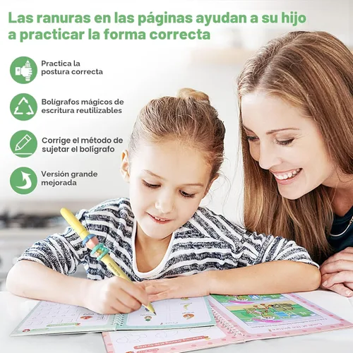 Vista 6 de Magic Ink Copybooks for Kids Reusable Handwriting Workbooks for Preschools Grooves Template Design and Handwriting Aid Practice for Kids The Print