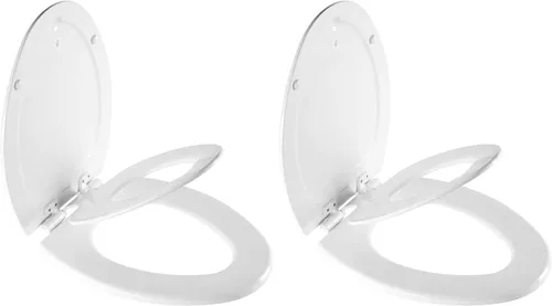 Vista 15 de Mayfair NextStep - Asiento de inodoro con asiento de entrenamiento para ir al baño integrado, cierre lento, extraíble que nunca se afloja, alargado