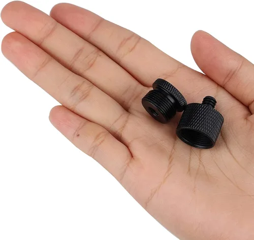 Vista 6 de SAVITA Adaptador de soporte de micrófono 1/4 macho a 5/8 hembra y 5/8 macho a 1/4 hembra adaptador de rosca de tornillo trípode adaptador