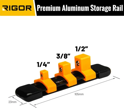 Vista 6 de RIGOR 11601 Juego de adaptadores de enchufe universal de 3 piezas - 1/4", 3/8", 1/2" Drive Enchufes de molibdeno cromado de grado de impacto