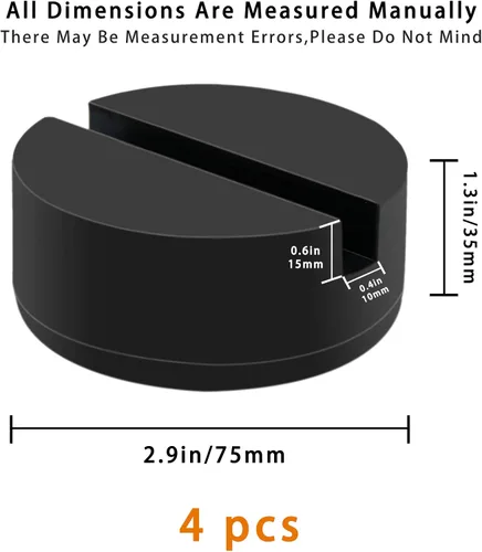 Vista 3 de Adaptador de almohadilla de suelo de 4 toneladas universal de goma con marco ranurado, protector de soldaduras para gato de piso (paquete de 4)