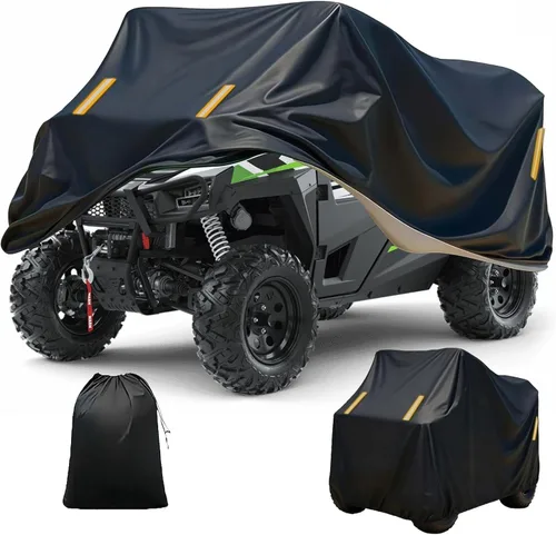 UTV Cover 4 Seater for Polaris RZR Ranger 570 Matte Motorcycle Dustproof Covers 4 Doors Reflective Strips Heavy Duty Off-Road 420D 4-6 Side by Side