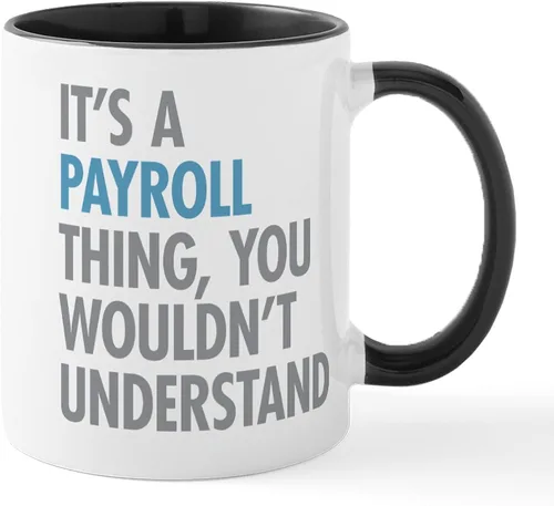 Vista 59 de CafePress Coffee Then Payroll Mugs - Taza de café de cerámica (11 oz)