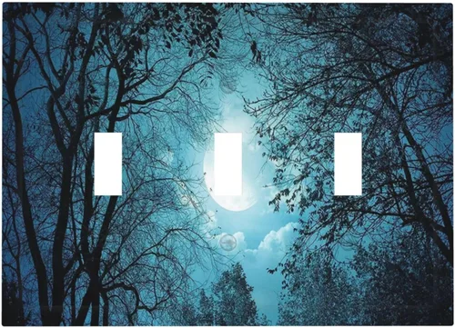 Vista 71 de Cubiertas de Tomacorriente 3D Árbol Morado 1 Gang Placa de Cubierta de Interruptor de Luz Dúplex Placas Decorativas de Pared Placa de Interruptor