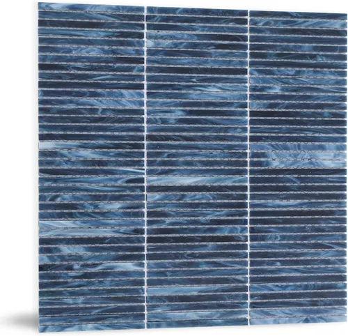 Vista 11 de Azulejo de mosaico de vidrio para salpicadero negro y gris de 12 x 12 pulgadas para salpicadero de cocina, baño y ducha