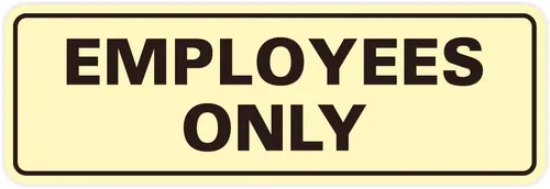 Vista 42 de Letrero estándar de solo empleados - Negro - Pequeño (1 paquete)