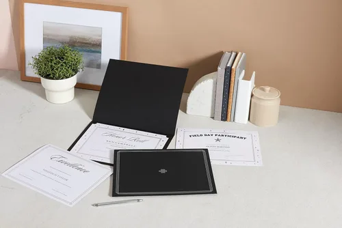 Vista 4 de Gartner Studios Papel de Certificado con Estrellas Abstractas en Lámina, Papelería Personalizada, Estampado en Lámina, 8.5" x 11", 15 Hojas