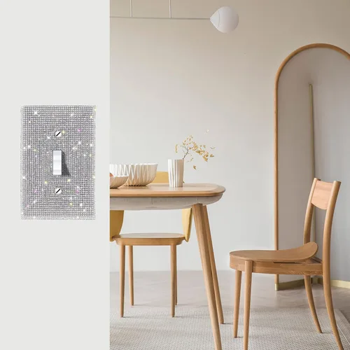 Vista 2 de Cubierta de interruptor de luz con brillos genéricos y enchufes, cubierta de placa de pared con diamantes de imitación brillantes, cubiertas