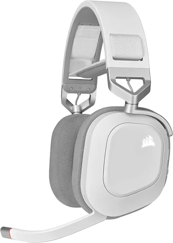 CORSAIR Auriculares multiplataforma inalámbricos HS80 RGB para juegos, Dolby Atmos, diseño ligero y cómodo, micrófono de calidad de transmisión,