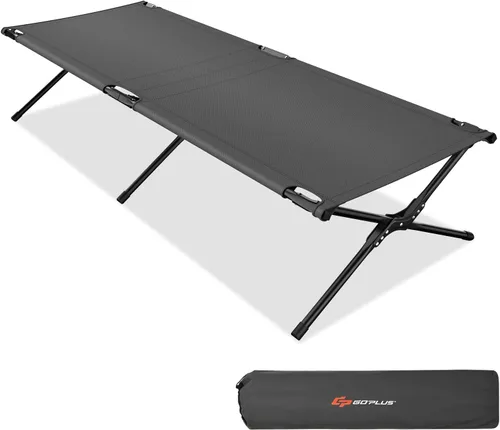 Goplus Catre plegable para acampar con bolsa de transporte, cama de dormir portátil y ligera para exteriores para adultos y niños, capacidad de peso