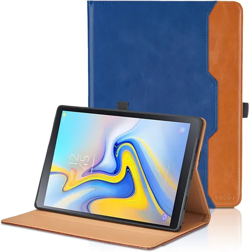 Vista 47 de Funda para Samsung Galaxy Tab A7 de 10,4 pulgadas 2020 (SM-T500/T505/T507) - Funda de piel sintética con función atril y bolsillo, función de Azul