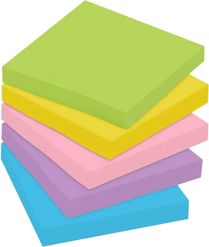 Vista 2 de Post-it Colección Jaipur Papel para anotar, de 3 x 3 pulgadas. Paquete de 5 resmas (654-5UC)., Colección Jaipur