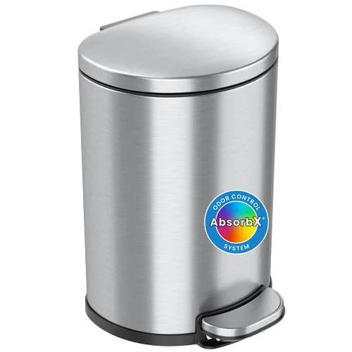 Vista 8 de iTouchless - Cubo de basura para cocina con sensor sin contacto de 8 galones (30 litros) con sistema de control de olores, cubo redondo de acero