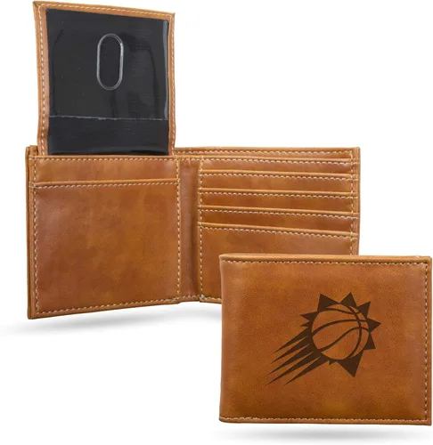 Vista 12 de Rico Industries - Cartera de diseño delgado con grabado láser de la NBA, cartera con grabado láser estilo billetera - Gran regalo