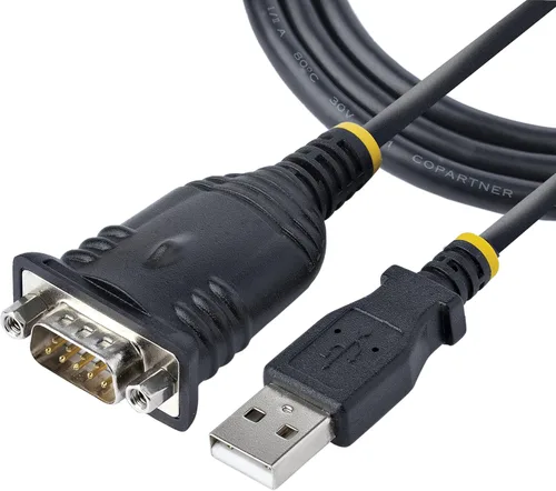 Vista 7 de StarTech.com Cable adaptador USB a serie de 17 pulgadas (16.9 in), adaptador USB-A a DB9 RS232, chipset prolífico - M/M