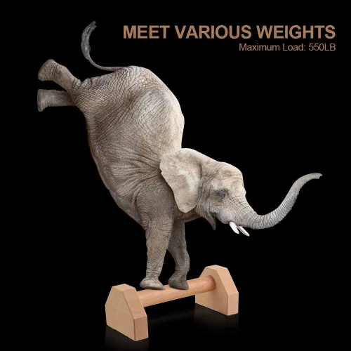 Vista 4 de Push-up Stand, 2 PCS Wood Pushup Bars Non-Slip Base Exercise Home Workout Equipment, 30CM Wooden Parallettes Handle Stands Grip for Men Strength