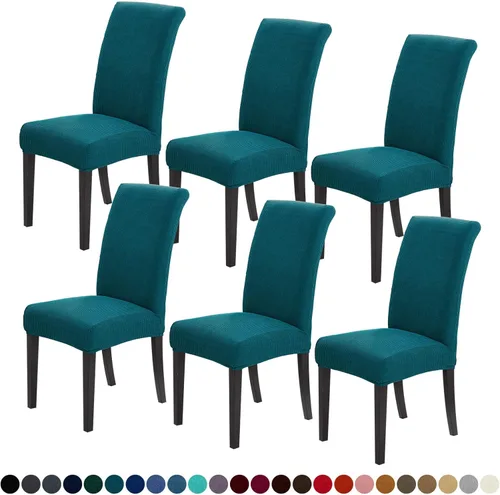 Vista 61 de Joccun - Juego de 2 fundas para sillas de comedor, fundas elásticas para sillas de comedor, fundas de asiento para sillas de comedor, funda de Negro
