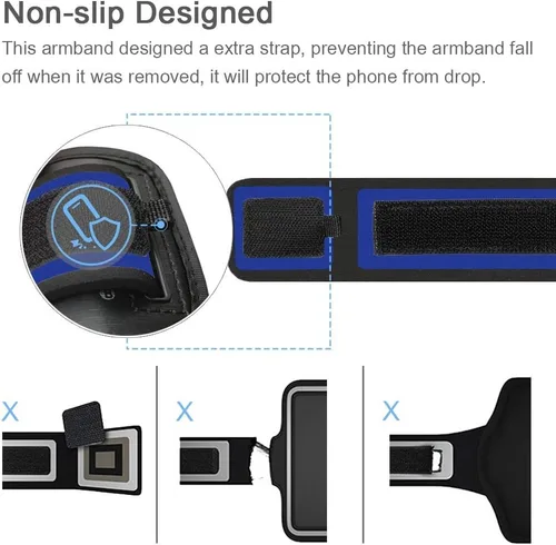 Vista 4 de JEMACHE - Brazalete para iPod Touch de 5ª/6ª generación, para correr o ejercitar, entrenar o hacer deporte, para iPod Touch 5/6 generación, con Azul