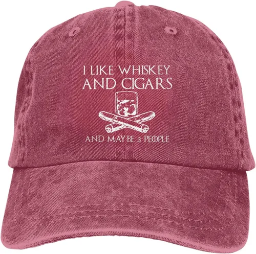 Vista 7 de Philysonic Funny Hat I Like Whiskey and Cigars and Maybe 3 People Hats for Men Baseball Caps Adjustable Caps