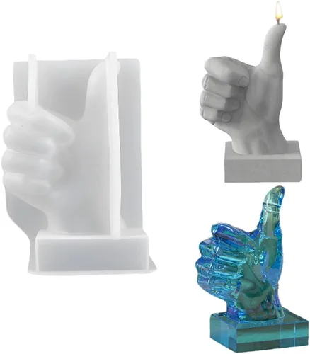 Vista 9 de Molde de silicona en forma de mano, molde de vela de gestos creativos, molde de fundición de resina 3D para hacer velas y hornear, hacer jabón