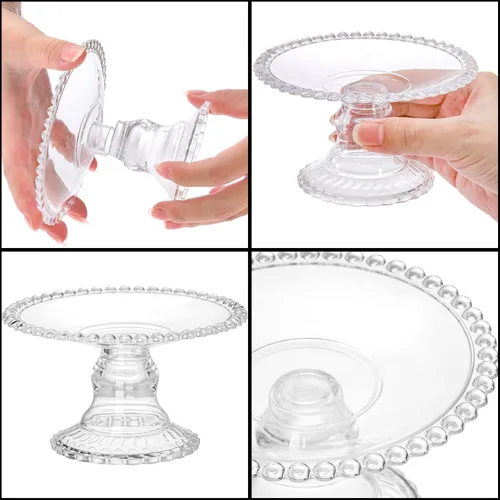 Vista 4 de Hacaroa Juego de 24 piezas de soporte para mini pasteles, soporte de plástico para una sola magdalena, bandeja de exhibición transparente de postres