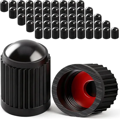 Vista 33 de 10 piezas de tapas de válvula de neumático TPMS con vástago largo, tapas de válvula de rueda de plástico negro para TPMS TR20008, tapas de vástago