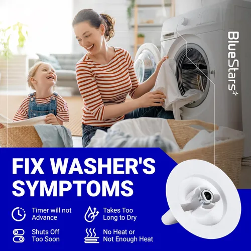 Vista 6 de BlueStars WE1M652 - Perilla de control del temporizador de secadora con anillo de metal mejorado - Compatible con secadoras Hotpoint HTDX100EM8WW