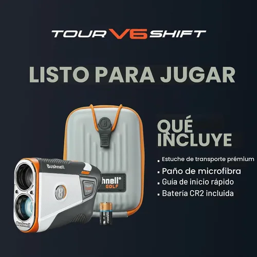 Vista 3 de Bushnell Golf Tour V6 Shift Laser Rangefinder with Slope Compensation, 1300-Yard Range, Flag Lock Vibration, Magnetic Cart Mount, 6X Magnification