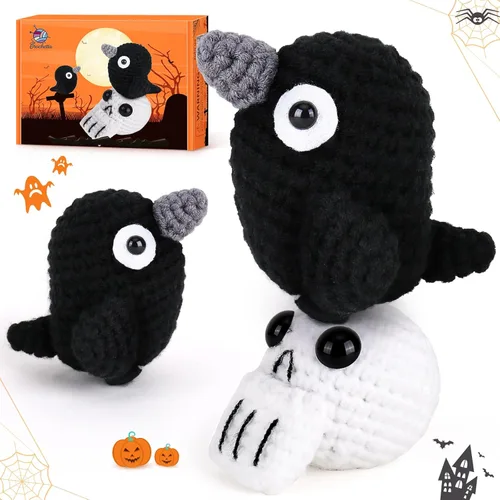 Vista 9 de Crochet Kit for Beginners, Beginner Crochet Kit for Adults with Step-by-Step Video Tutorials, DIY Crochet Animal Kits Kids Knitting Supplies