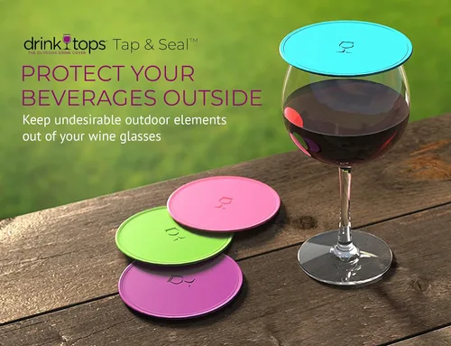 Vista 3 de Drink Tops Tap & Seal - Cubierta para vasos de bebida al aire libre, succiona suavemente a los vasos para mantener las partículas fuera y reducir