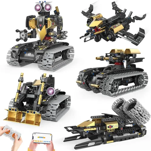 Kit de construcción de robot con aplicación/control remoto, regalos STEM para niños de 6 a 16 años, juguetes robóticos de codificación técnica para