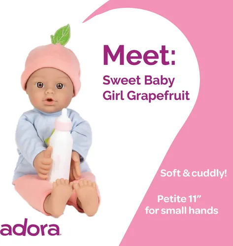 Vista 2 de Adora Colección exclusiva de Amazon Sweet Babies, muñeca de bebé suave y cariñosa de 11 pulgadas, lavable a máquina, regalo de cumpleaños