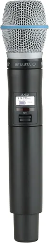 Vista 2 de Shure Transmisor de mano ULXD2/B87C con cápsula de micrófono vocal BETA 87C - para uso con sistemas de micrófono inalámbrico digital ULX-D, receptor