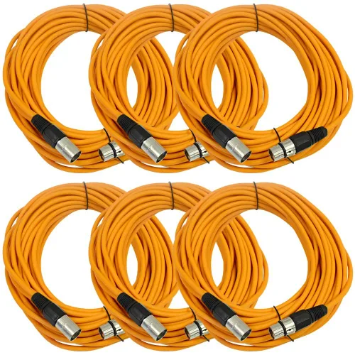 Vista 34 de Seismic Audio SAXLX-2Brown-Paquete de 6 cables de conexión XLR de 2 pies marrones - Cables de micrófono - Cables XLR macho a hembra - 2 pies