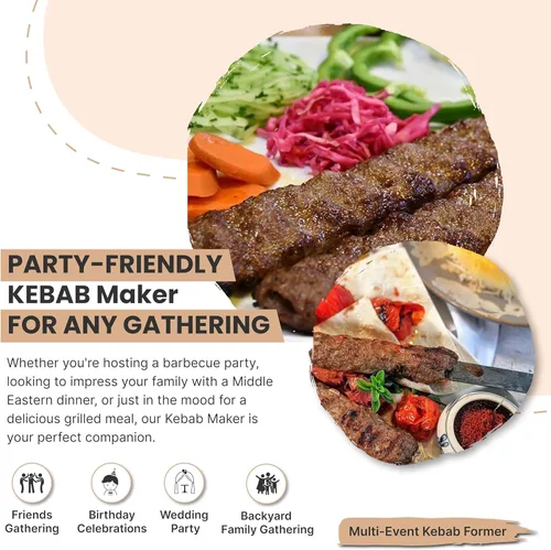 Vista 8 de Máquina de kebab Trustella de aluminio premium Crea pinchos profesionales impecables Revestimiento de teflón resistente, antiadherente, de grado