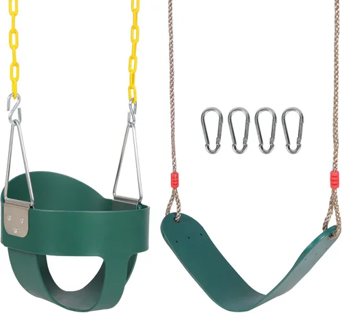Vista 16 de RedSwing Asiento de Columpio de Cubo con Respaldo Alto para Niños Pequeños con Cadenas Recubiertas, Asiento de Columpio Resistente para Niños