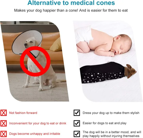 Vista 6 de Lovinpet Ropa para perros Pitbull – Lucky Stars - Ropa acogedora para perro, ajuste delgado, mameluco de Pitbull, pijama ligero sin botones, pijamas