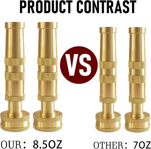 Vista 3 de Hourleey Boquilla de Manguera Giratoria Ajustable, Boquilla de Manguera GHT de Latón de Servicio Pesado de 4" 3/4" con 2 Arandelas de Goma