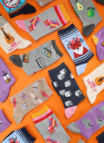 Vista 2 de Hot Sox - Calcetines casuales para mujer, con comidas y bebidas