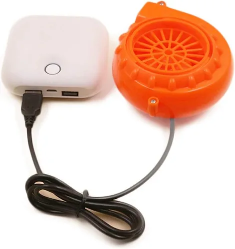 Vista 4 de Kiddale Mini ventilador para disfraces inflables, bomba de aire alimentada por USB de 6 V para traje de dinosaurio T-Rex, cabeza de mascota