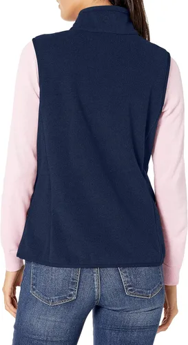 Vista 2 de Tienda Essentials Chaleco de forro de vellón suave sin mangas de corte clásico para mujer disponible en tallas extragrandes