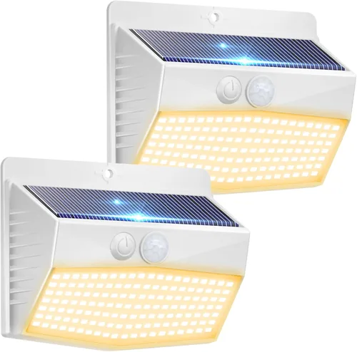 Vista 24 de Peasur Luces solares para exteriores, [138 LED/8 paquetes] Luz de pared de seguridad con sensor de movimiento solar con 3 modos de iluminación
