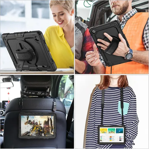 Vista 3 de SEYMAC stock Funda para Samsung Galaxy Tab A8 de 10.5 pulgadas, funda de protección contra caídas de cuerpo completo con protector de pantalla